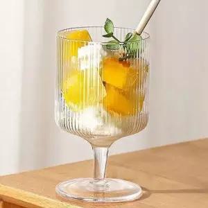 스트라이프 유리 컵 홈카페 유리 잔 감성 투명 아이스 커피