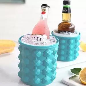 휴대용 실리콘 아이스 버킷 아웃도어 캠핑용 아이스 버킷 뚜껑있는