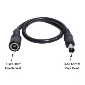 호환 18AWG DC 전원 플 6.5x4.4mm 남성 6.5x4.4mm 여성 충전 코드 노트북 DC6044 연장 라인 30cm