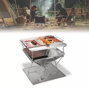 캠핑 대형 숯불화로대 야외 바베큐 석쇠그릴 고기 숯구이판 접이식