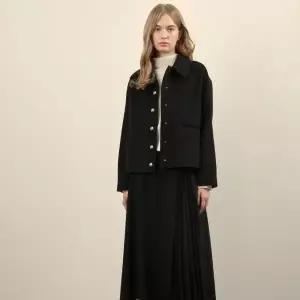 [올리비아로렌] MG01 스탠카라형 블랙 핸드메이드 자켓 VOCFU4W9331_P417051308