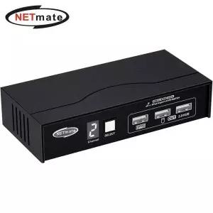 (Netmate) 800SES31 4K 60Hz Displayport 2대1 KVM 스위치(USB) PC제어