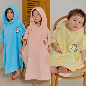 아동 비치가운 키즈 후드 타올 물놀이 수영장 동물 판초 가운