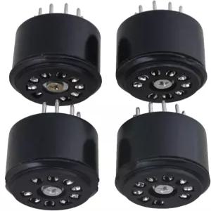 Bstinay 4pcs 블랙 베이클라이트 진공 튜브 베이스 테스터 12A7에 9핀 맞습니다 세이버 소켓