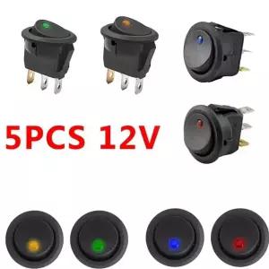 호환  12V LED 조명 토글 스위치 버튼 푸시버튼 ONOFF 마스터 트럭 트레일러 카라반 RV 자동차 5개