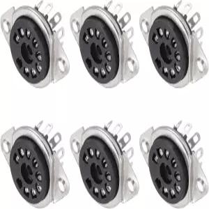 메카닉스티 6개 9핀 튜브 소켓 베이클라이트 PCB 보호 진공 핀 블랙