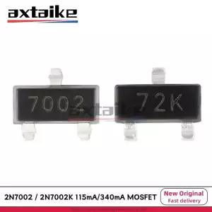 100PCS 2N7002 2N7002K LT1G 7002 702 72K 12W LWW L2N7002KLT1G RK SOT-23 60V 340mA 115mA SMD N 채널 MO