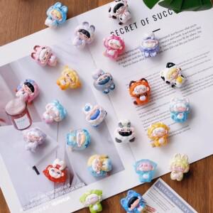 딸기 무스 MIKKA 파자마 파티 시리즈 귀여운 미니 비닐 블라인드 만화 고양이 잠자는 사랑스러운 장난감 데