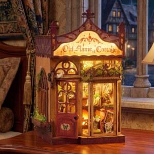 DIY 나무 조립 키트 올드 플레임 친구 선물 인형의 가구 카사 코티지 생일