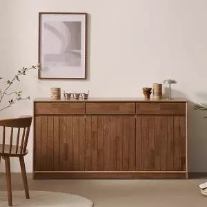 나무뜰 헤이즐 원목 광폭 와이드 서랍 수납장 그릇장 1600 GM558C