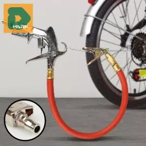 공기주입기 타이어 압력 휴대용 측정 차량 공구 바람 펌프 튜브 수리 게이지 장착 접이식 자전거 밸브