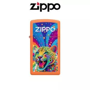 지포 ZIPPO 46018 LEOPARD / 매트 오렌지 색상 / 슬림 사이즈