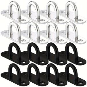 6개 스테인리스 스틸 패드 아이 플레이트 듀티 블랙 M6 천장 마운트 타원형 헤비