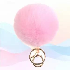[모어레이] 핑크 퍼 방울 키링 장식고리 열쇠고리 악세사리 차키