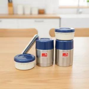 아폴로 보온도시락 (쌍둥이) 도시락통 반찬통 스텐 밥통 죽통 세트 2인용 APL-1810