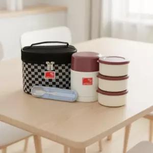 아폴로 보온도시락 485ml 스텐 도시락통 밥통 찬통 수저세트 이중진공 직장인 AP-950