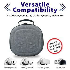 호환 메타 퀘스트 3S/퀘스트 2 호환 하드 케이스  휴대용 VR 게임 헤드셋터치 컨트롤러