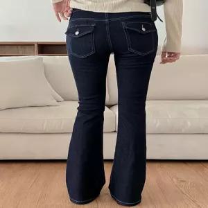 [2가지기장] 슬림핏 속밴딩 부츠컷 힙딥 커버 데님 팬츠 86823 빅사이즈 여성의류