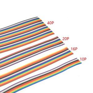 1릴 60미터 6/8/10/12/16/20/30/40/50P 핀 1.27mm 피치 컬러 플랫 리본 케이블 FC Dupont DC3 커넥터용 레
