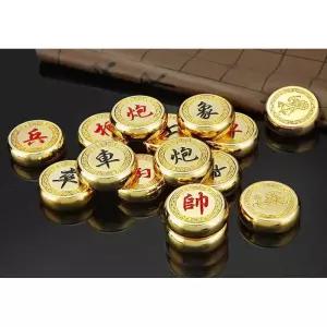 장기 세트 금속 원목 구리 레트로 체스판 고급 장기알