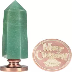 청싱 그린 아벤츄린 크리스탈 헥사곤 프리즘 선물용 추수감사절 결혼식 크리스마스 씰 탈착식 왁스 구리