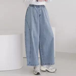 여성 봄 가을 스티치 밴딩 배기 청바지 연청 데님팬츠 PN0729S 빅사이즈 루즈핏