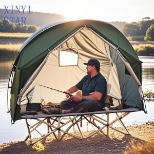 1인용 방수 코트 텐트 휴대용 캠핑 침대 접이식 지면 낚시 위에 설치 또는 단독 사용 가능