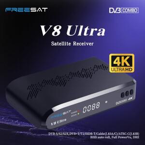 FREESAT V8 DVB-S/S2/S2X-T/T2/C+ISDBT+ATS-C 4K 1080P 비디오 Buil-in WIFI 지원 CA 카드 슬롯용 울트라