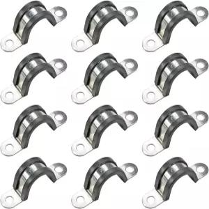 아키히사 12개 20mm 고무 파이프 스트랩 와이어 케이블 U튜브 또는 304 클램프 코드 스틸 튜브 설치용 2홀