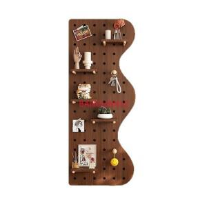 웨이브 월넛 원목 홀보드 벽걸이 선반 형태