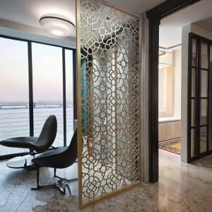 모던 스테인리스 스틸 알루미늄 레이저 컷 메탈 룸 디바이더 실내외 장식용 스크린 파티션 황동 디자인