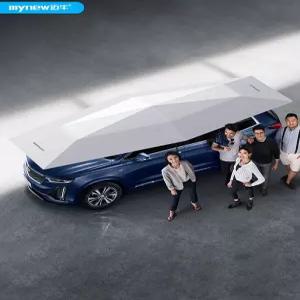 자동차 캐노피 파라솔 차단막  uv 유리 썬쉐이드 반자동 실버 천막