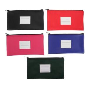 라벨이 있는 5Pcs PU 영수증 정리함 비즈니스 개인용 소형 문서 캐리어 은행 입금용 돈 가방