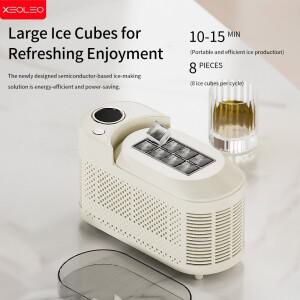 XEOLEO 전기 소형 제빙기 10-15분 가정 기숙사 사무실 캠핑용 얼음 차량 겸용