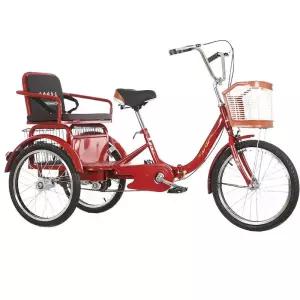 세발 자전거 더블 체인 노인 세발자전거 인력거 스쿠터 소형 페달   어르신