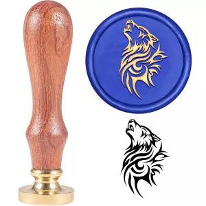 슈퍼단트 부족 늑대 왁스 씰 스탬프 동물 크리스마스 씰링 파티 나무 글자 초대 무 결혼식 118인치 봉투