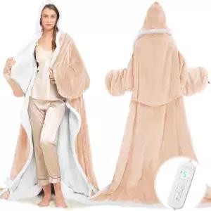 발 주머니가 있는 웨어러블 온열 담요 소매가 전기 던지기 후드 8가지 열 설정이 휴대용 1-10시간 자동