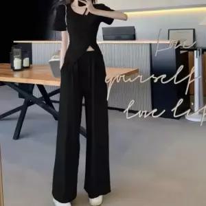 투피스트레이닝 밴딩팬츠 여자트레이닝세트 반팔투피스 캐주얼 세트 편한바지