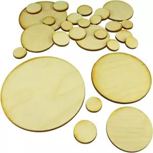 LITKO 미니어처 베이스 세트 던전 게임 롤플레잉 컷 워게임 34인치 합판 3mm DND 2인치 3인치 호환 27팩