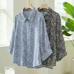[다잇템] 여자 레이온 SS 빅사이즈 꽃무늬 쿨링 셔츠_24637739_588872