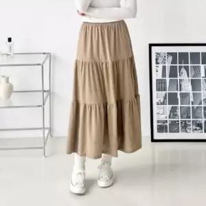 [다잇템] 여성 후레아 골덴 고무줄 MAXI 치마