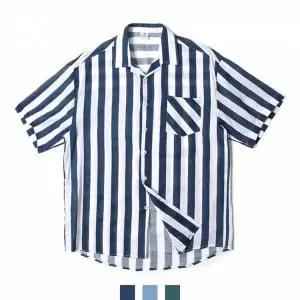 [골드스마일]TBZ 머린 스트라이프 린넨 반팔셔츠