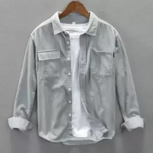 [다잇템] 남성 캐쥬얼 복고풍 골덴 일상 셔츠