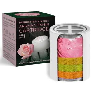 아쿠아홈그룹 비타민 C + E 샤워 염소 - 카트리지 필터와 및 지원 교체 가능 함유된 과립(로즈)이 모발 피부 아로마 제거, 15개의 필터 20단계 호환 유사한