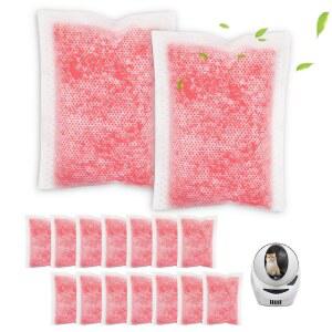 16팩 고양이 쓰레기통 탈취제 리필, 필터와 트랩 제거, 위스커 제거제(장미 향) 냄새 호환, 로봇 액세서리 4 포드 쓰레기