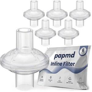 CPAP 기계용 Pap MD 인라인 편안함, 냄새에 향상된 깨끗한 고효율 공기와 필터 설명서 3개월 공급용 입자 및 여과, 6팩 | 동영상 대한