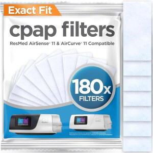 ResMed AirSense 11 CPAP 기계와 교체 필터 리스플랩 일회용 60팩 - 표준 호환되는 필터,
