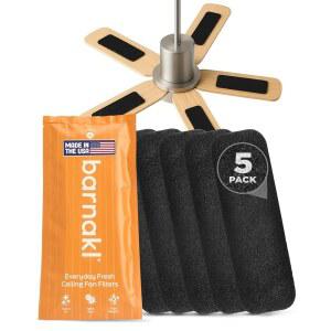 바나클 천장 선풍기 공기청정기 패드, 필터는 - (5개) 무향 쉘 냄새 코코넛 물질을 활성화 부착할 및 쉽게 카본 무취 먼지, 유발 핏, 포집하고, 블레이드에 팬 있는 범용