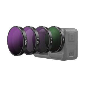 DJI 액션 5 프로 밀도 4 렌즈 TELESIN 세트, 액세서리용 3 커버, 보호 카메라 액션용 ND16 ND8 필터 편광 오스모 ND32 CPL HD 4팩 중성