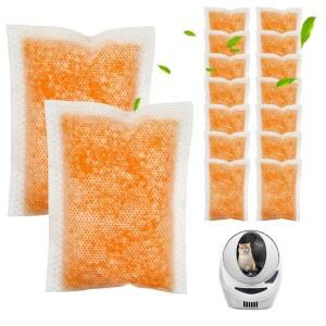 16개 고양이 쓰레기통 탈취제 리필, 제거기(피치 향) 액세서리 호환, 냄새 제거, 필터와 트랩 로봇 4 포드 쓰레기 위스커